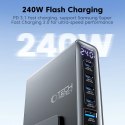 Stacja ładująca Tech-Protect DC240W-GaN 6 portów 4 x USB-C 2 x USB-A 240W QC3.0 - czarna