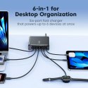 Stacja ładująca Tech-Protect DC240W-GaN 6 portów 4 x USB-C 2 x USB-A 240W QC3.0 - czarna