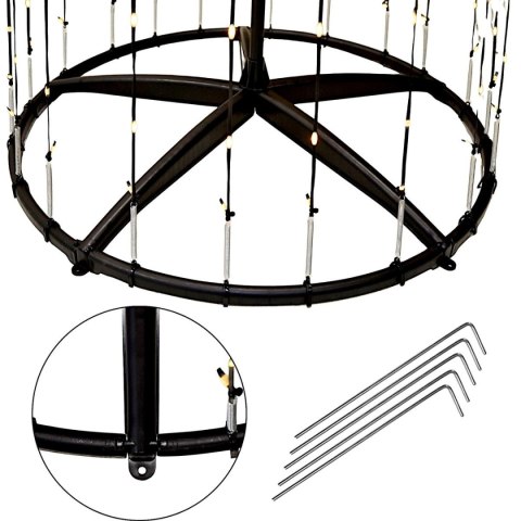 CHOINKA DEKORACYJNA 370LED SUPER CIEPŁY BIAŁY 210CM BLACK