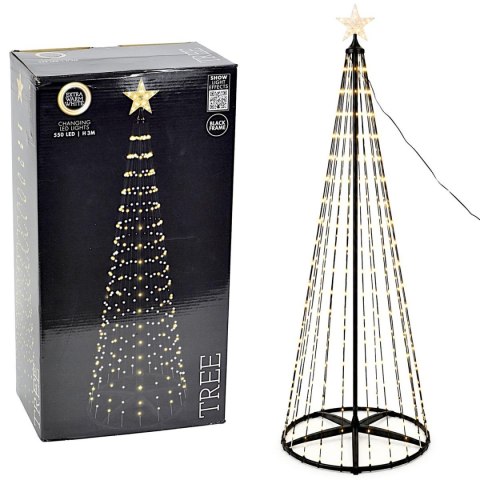 CHOINKA DEKORACYJNA 550LED SUPER CIEPŁY BIAŁY 300CM BLACK
