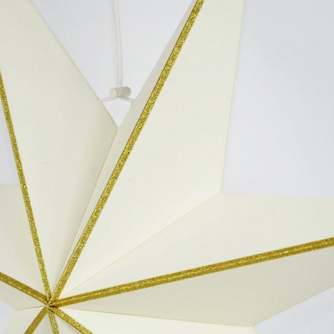 GWIAZDA DEKORACYJNA WISZĄCA PAPIEROWA FSC 18x45CM 7 RAMION MICA ECRU