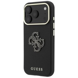 Etui Guess Grained & Big Resin Logo na iPhone 18 Pro Max / 17 Pro Max - czarne