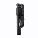 Selfie stick WH1YXS teleskopowy tripod 1m z okrągłą lampą i uchwytem na telefon - czarny - OUTLET