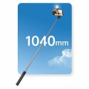 Selfie stick WH1YXS teleskopowy tripod 1m z okrągłą lampą i uchwytem na telefon - czarny - OUTLET