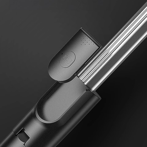 Selfie stick WH1YXS teleskopowy tripod 1m z okrągłą lampą i uchwytem na telefon - czarny - OUTLET