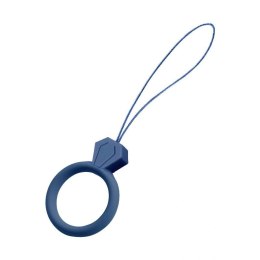 Silikonowa smycz do telefonu zawieszka diament ring na palec ciemnoniebieski - OUTLET