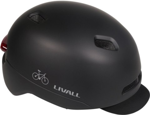 LIVALL Kask miejski 57-61 cm światła LED czujnik upadku SOS czarny C21-L-BLK