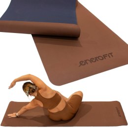 MATA DO JOGI I FITNESS TPE ANTYPOŚLIZGOWA BRĄZOWA ENERO FIT