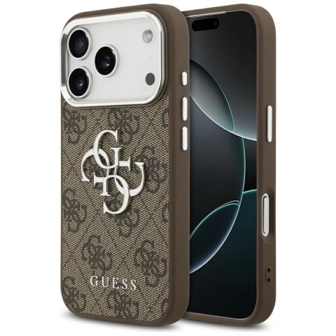 Etui Guess 4G Big 4G Classic Logo na iPhone 18 Pro / 17 Pro brązowo-srebrne
