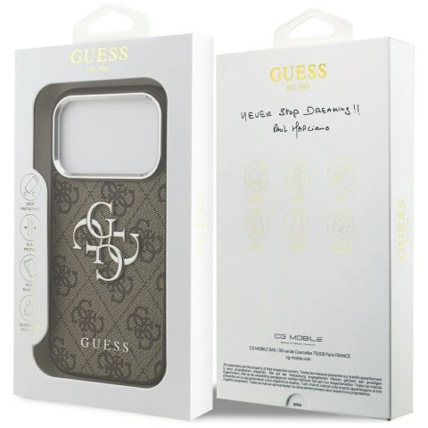 Etui Guess 4G Big 4G Classic Logo na iPhone 18 Pro / 17 Pro brązowo-srebrne
