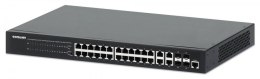 TECHLY Switch zarządzalny 24x RJ45 Gigabit PoE+ 370W, 4x SFP/RJ45 561426