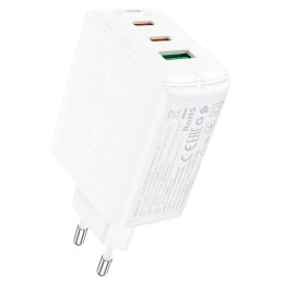 Acefast szybka ładowarka sieciowa GaN (2x USB-C / USB-A) PPS / PD / QC4+ 65W biała (A41) - OUTLET