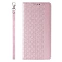 Magnet Strap Case etui do iPhone 13 Pro Max pokrowiec portfel + mini smycz zawieszka różowy