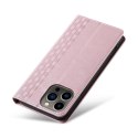 Magnet Strap Case etui do iPhone 13 Pro Max pokrowiec portfel + mini smycz zawieszka różowy