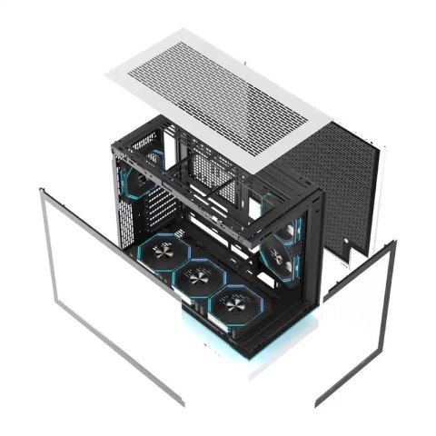 Obudowa komputerowa DarkFlash F1 ATX + 6 wentylatorów (biała)