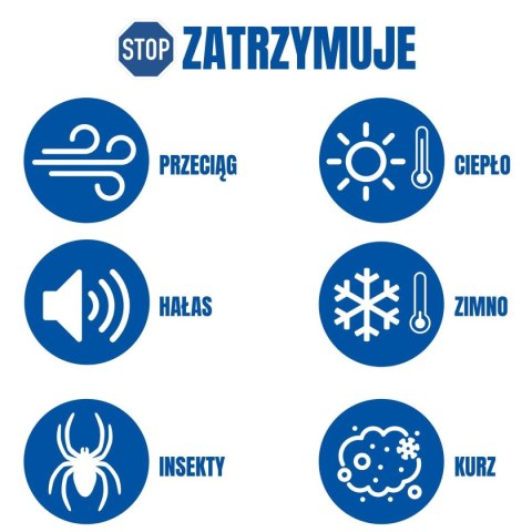 USZCZELKA POD DRZWI STOPER TERMICZNY AKUSTYCZNY DOUBLE SEAL DŁ 95CM KINZO