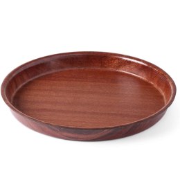 Taca kelnerska drewniana antypoślizgowa głęboka z rantem - okrągła śr. 36cm